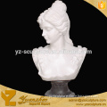 white marble hand carving beatiful young girl bust for decoration